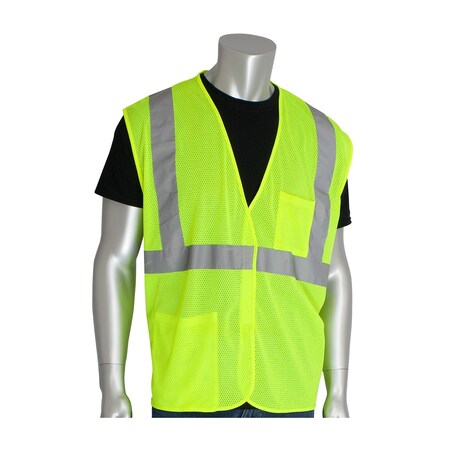 Pip ANSI Type R Class 2 Two Pocket Value Mesh Vest 302-0702-LY/XL